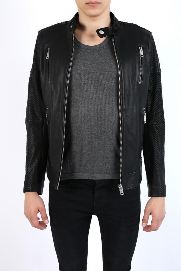 Band collar leather jacket Diesel Vitkac France